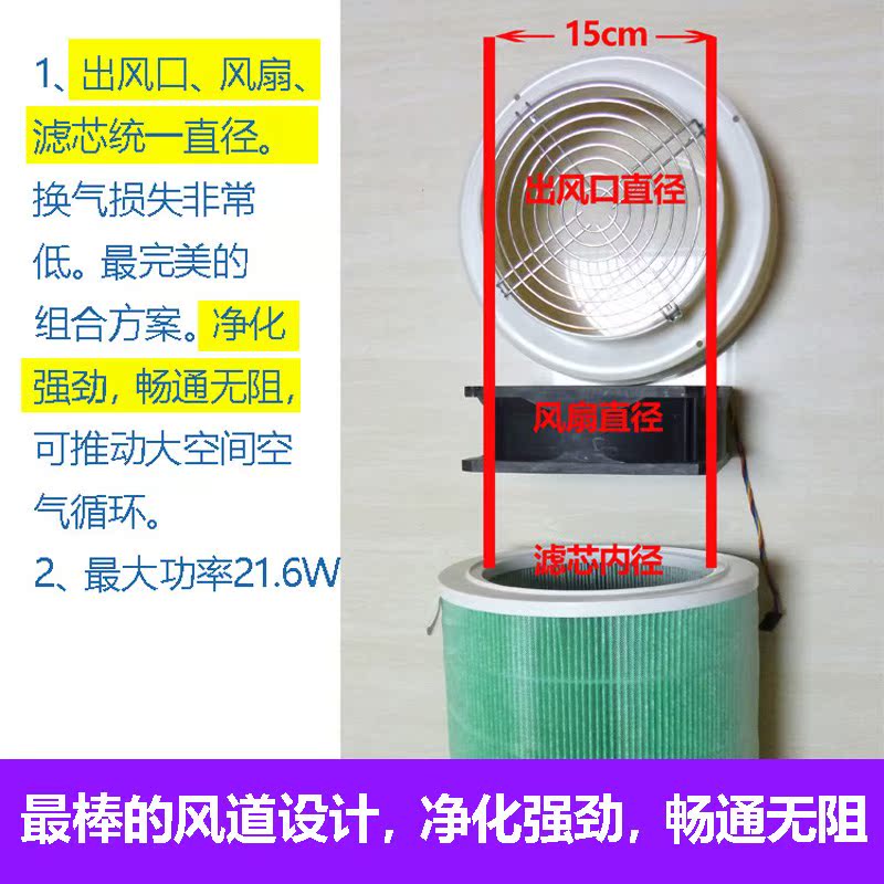 diy自制空气净化器家用小米滤芯二手烟除雾霾适配静音除菌甲醛