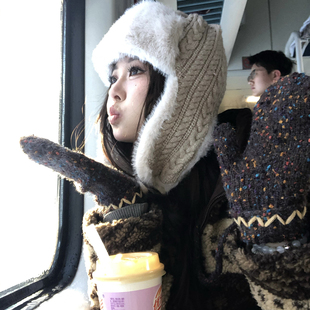 雷锋帽女冬季防风防寒护耳加厚毛绒帽子女冬天保暖骑车东北滑雪帽