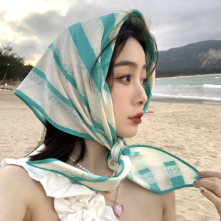 三角巾海边度假抹胸披肩头巾头纱 防晒丝巾女高级感时尚 夏季 薄款