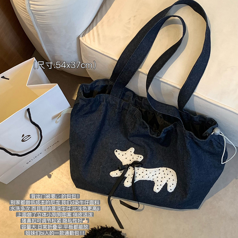 蜗牛爬爬家 高级定染牛仔帆布包ins大容量单肩包学生百搭手提包包,箱包皮具/热销女包/男包,时尚帆布包,淘宝优惠券,粉丝福利购,淘宝优惠卷