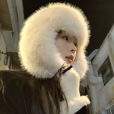 冬季加厚仿貂毛保暖雷锋帽