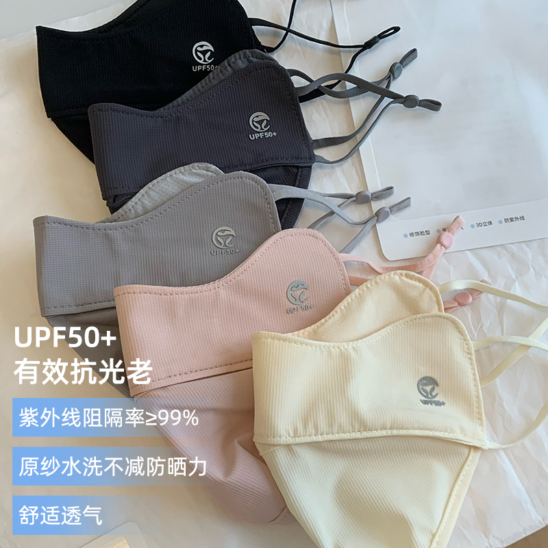 冰丝防晒口罩女夏季冰感透气防紫外线护眼角遮阳面罩