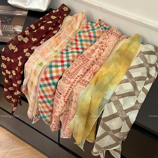 2026春新款高级感超好看丝巾女高级感时尚长条飘带系脖颈饰丝巾女