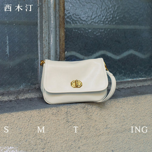 【西木汀】沐年 牛皮单肩斜挎小方包2025新款女秋冬高级感翻盖包