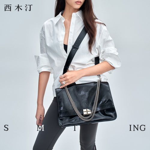 西木汀真皮托特包女软牛皮大容量