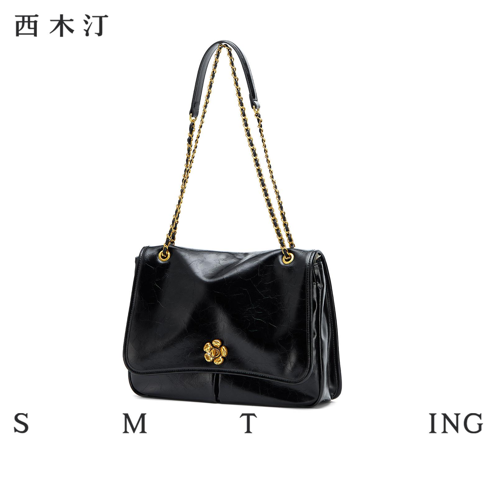 【西木汀】无微不至 牛皮链条托特包女腋下包大容量斜挎包包新款