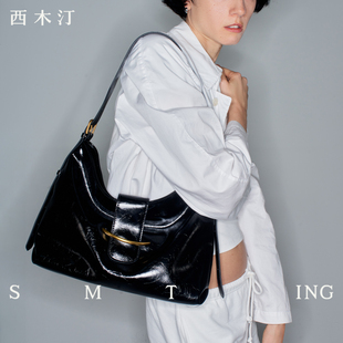 黑色托特包2025新款 西木汀 晚歌 女士腋下包hobo單肩包大容量