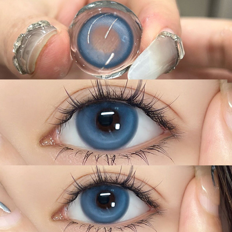 美瞳半年抛大直径彩色隐形眼镜蓝色混血cos年抛正品官网旗舰店JLK