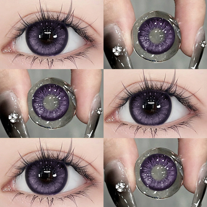 买一副送一副美瞳半年抛晚霞紫