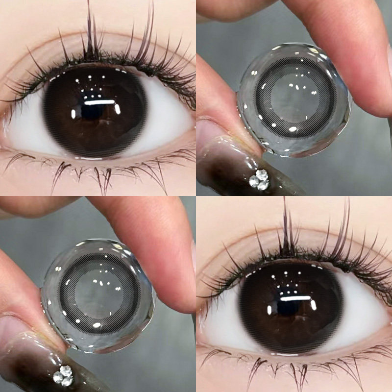 黑色美瞳半年抛小直径14.2mm旗舰店HC官网正品近视隐形眼镜年抛TN