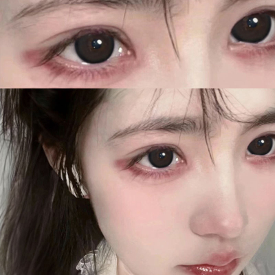 海昌婴儿黑美瞳日抛型大小直径次抛带度数隐形眼镜女T正品官方ws