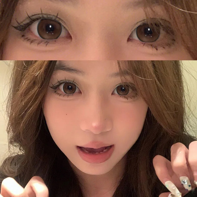 海昌日抛型美瞳棕色一次性婚礼隐形眼镜2片装T大小直径正品官方ws