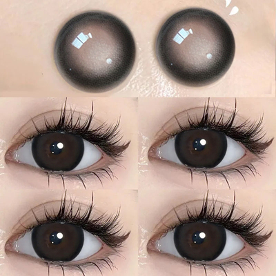 海昌美瞳黑色日抛自然大小直径2片装带度数隐形眼镜T正品官方ws