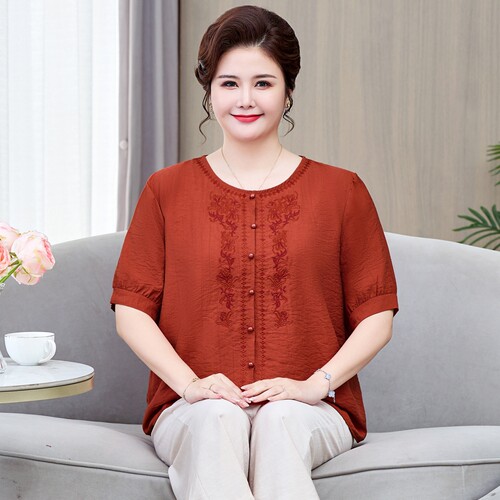 赋妤胖妈妈200斤棉绸上衣裤子