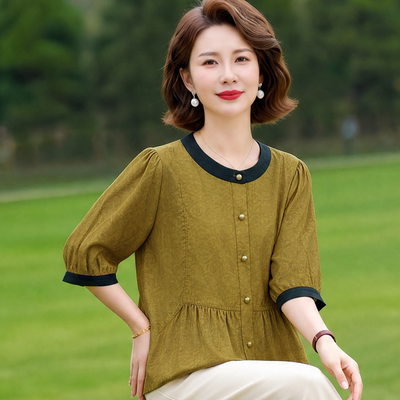 妈妈端庄大气夏装两件套