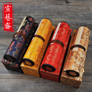 手卷经宣纸长卷装裱卷轴绫裱小楷半熟纸方格卷轴带盒宣纸手卷长卷书法专用纸