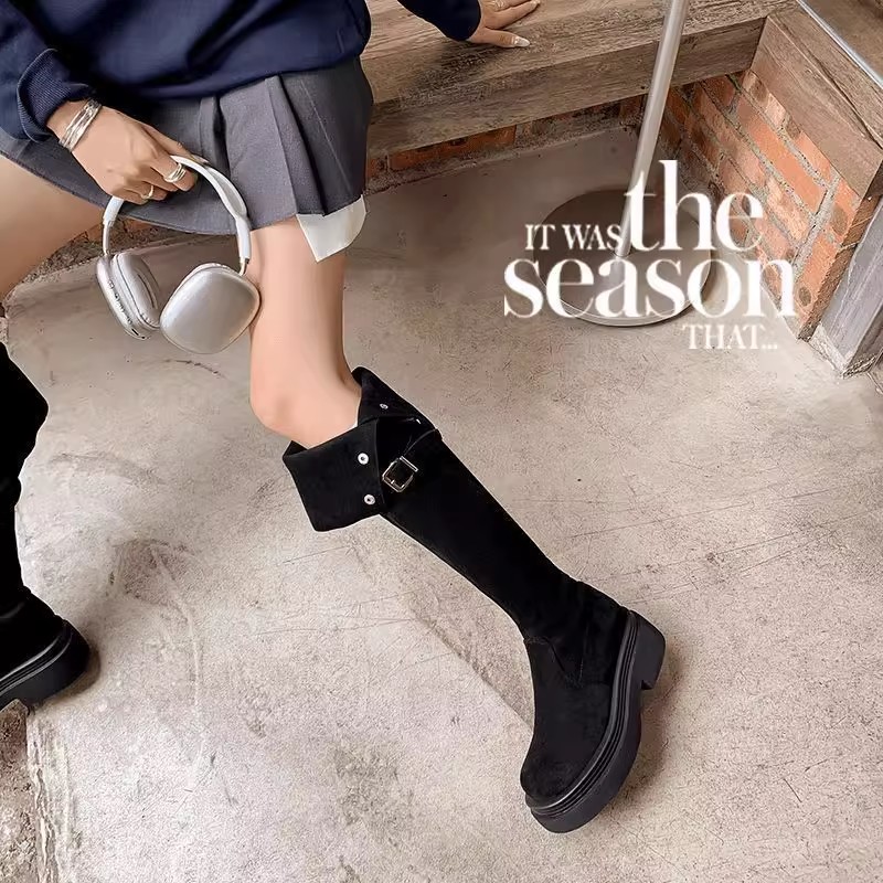 厚底两穿长筒靴女显瘦过膝骑士靴