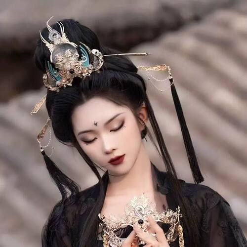 梦回秦瀚暗黑系发冠发簪头饰
