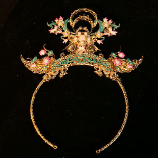 粉色神女古风花神汉服发钗甜美头饰超仙圣母发冠神女额饰饰品发饰