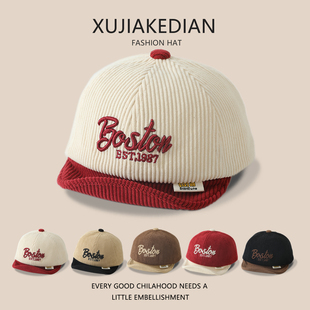 婴儿帽子春秋款 字母棒球帽 宝宝鸭舌帽软檐冬防风遮阳帽男女童韩版