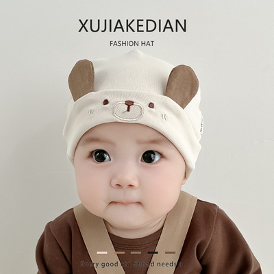 婴儿帽子春秋新款新手儿护卤门