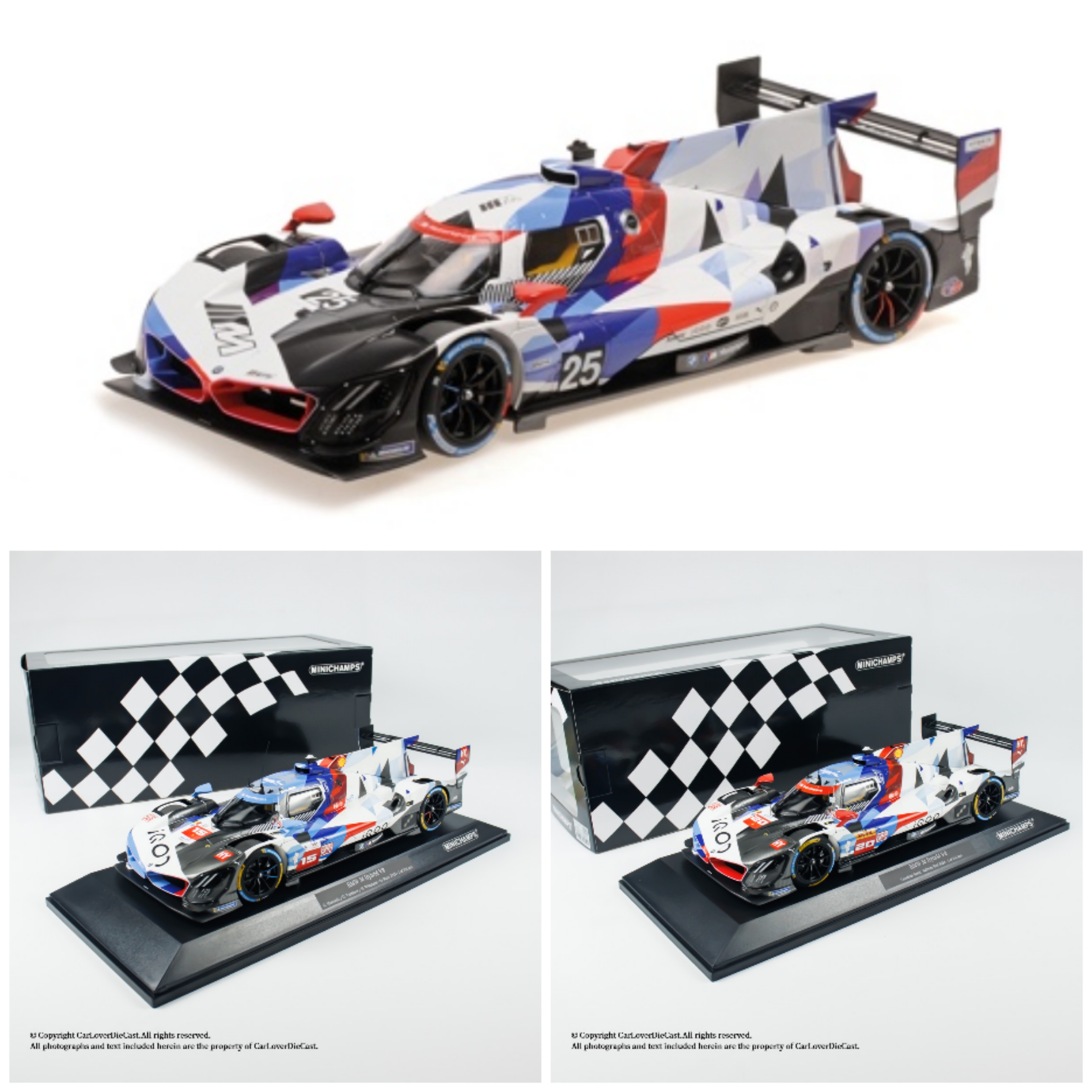迷你切 1:18 宝马 BMW M HYBRID V8 LMDH 勒芒赛车 合金汽车模型