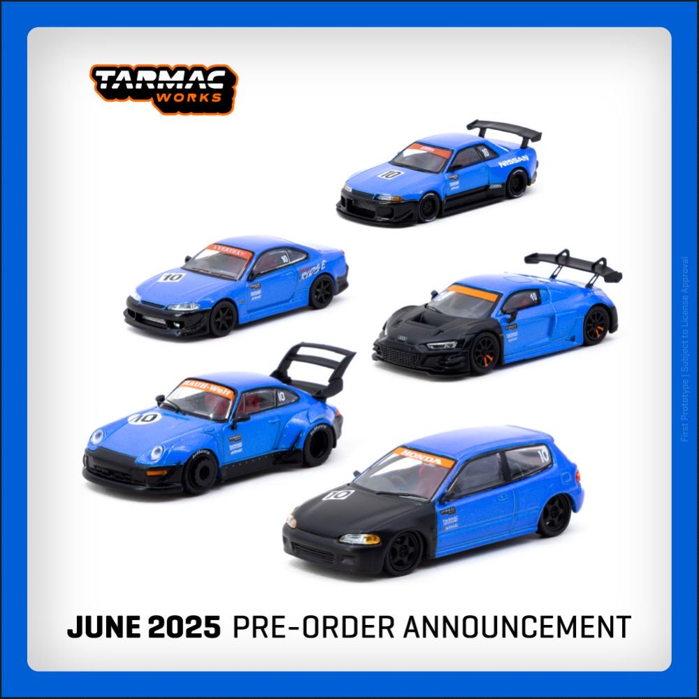 TW 1:64 TW10周年套装 保时捷993 奥迪R8 R32 S15 EG6 汽车模型