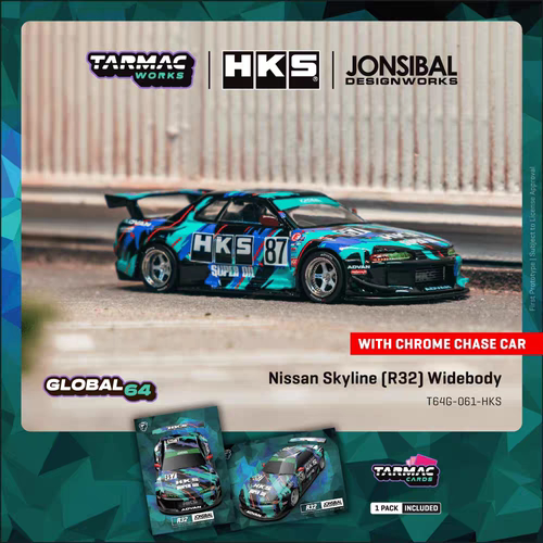 预售 TW 1:64 尼桑 Nissan Skyline R32 HKS 合金汽车模型