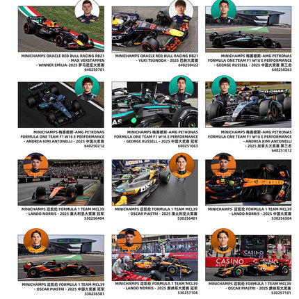 迷你切 1:64 奔驰 AMG F1 W16 E 中国GP F1方程式赛车模型合金