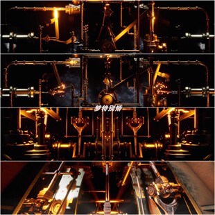 宽屏蒸汽朋克机械LED大屏幕酒吧Livehouse舞台背景VJ视频素材