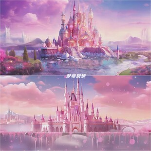 8K水晶梦幻唯美宫殿城堡LED大屏幕酒吧livehouse舞台背景VJ素材