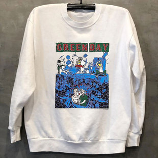 Green Day绿日乐队oversize长袖vintage复古街头中班男女宽松卫衣
