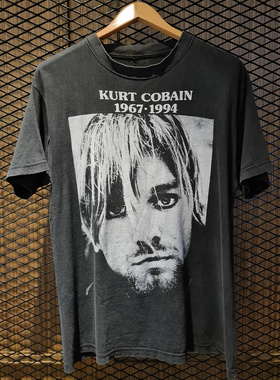 Kurt Cobain科特柯本涅槃乐队高街痞帅短袖oversize男女重磅棉T恤