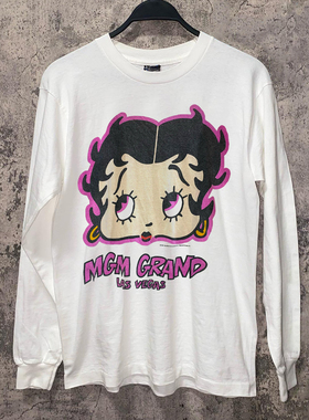 Betty Boop贝蒂小姐阿美咔叽美式潮牌长袖T恤Cityboy质感纯棉上衣