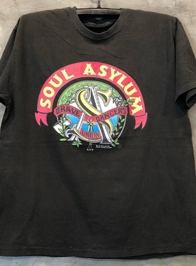 Soul Asylum灵魂避难所乐队欧美高街vintage复古男女宽松短袖T恤