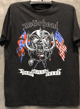 Motorhead摩托头乐队美式复古vintage机车骷髅头短袖男女古着T恤