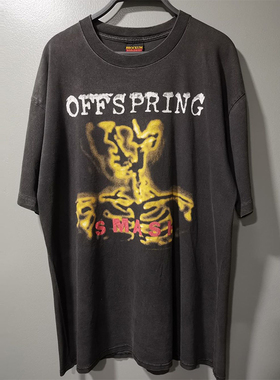 The Offspring后裔乐队朋克摇滚chic嘻哈潮流落肩短袖男女纯棉T恤