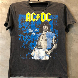 ACDC摇滚乐队周边重金属街头chic嘻哈宽松短袖男女小众纯棉T恤潮