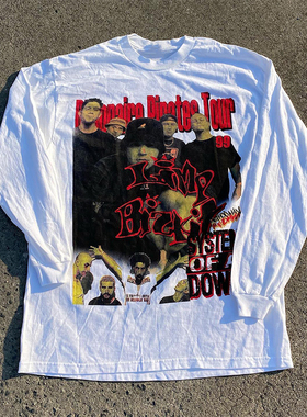 Limp Bizkit软饼干乐队美潮炸街hiphop嘻哈痞帅摇滚长袖男女T恤棉