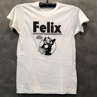 Modern 线上商店卡通猫oldschool潮流短袖vintage复古印花男女T恤
