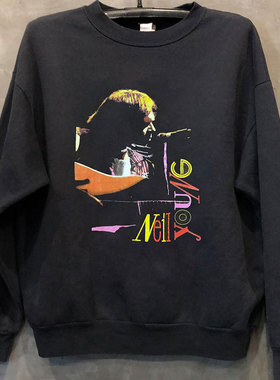 Neil Young尼尔杨人像复古vintage小众套头上衣oversize长袖卫衣