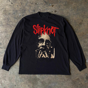 Slipknot活结乐队重金属摇滚hipho暗黑风嘻哈长袖男女宽松质感T恤