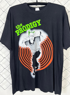 The Prodigy神童乐队痞帅短袖T恤hiphop嘻哈人像潮牌小领口半袖男