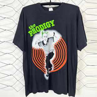 The Prodigy神童乐队痞帅短袖T恤hiphop嘻哈人像潮牌小领口半袖男