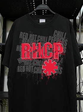 Red Hot Chili Peppers红辣椒乐队短袖T恤cec高级感美式五分袖男