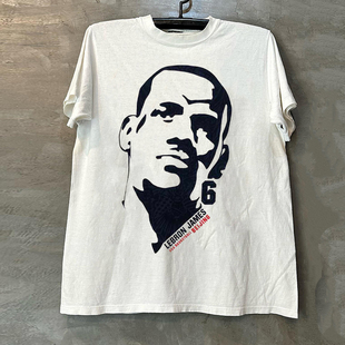 LeBron James球星勒布朗·詹姆斯运动风短袖T恤vintage美式半袖潮