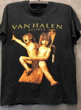 Van Halen范海伦摇滚乐队美式复古vintage圆领街头短袖质感T恤潮