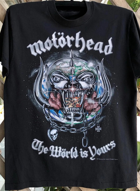 Motorhead摩托头摇滚乐队欧美高街高级感印花短袖男女重磅棉T恤潮
