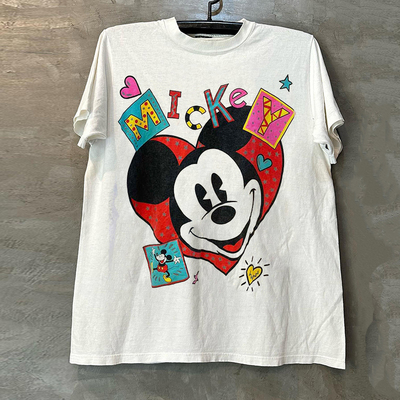 米老鼠动画美式重磅纯棉短袖T恤