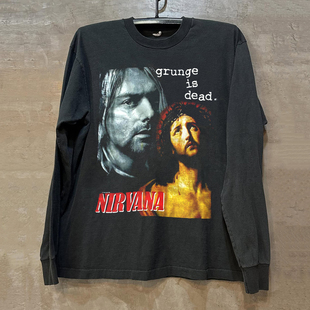 Nirvana涅槃乐队科特·柯本高级感长袖T恤衫vintage美式潮牌上衣